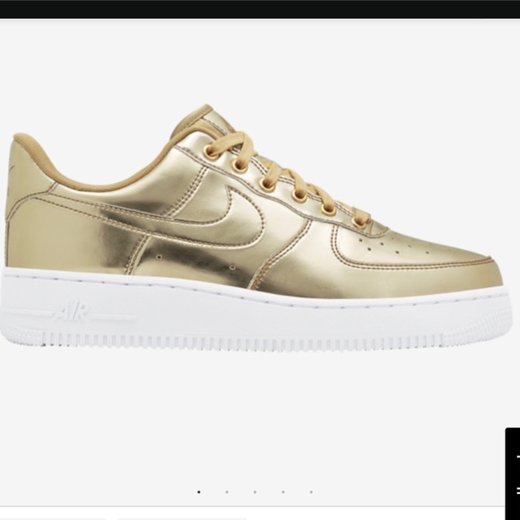 gold nike air force ones